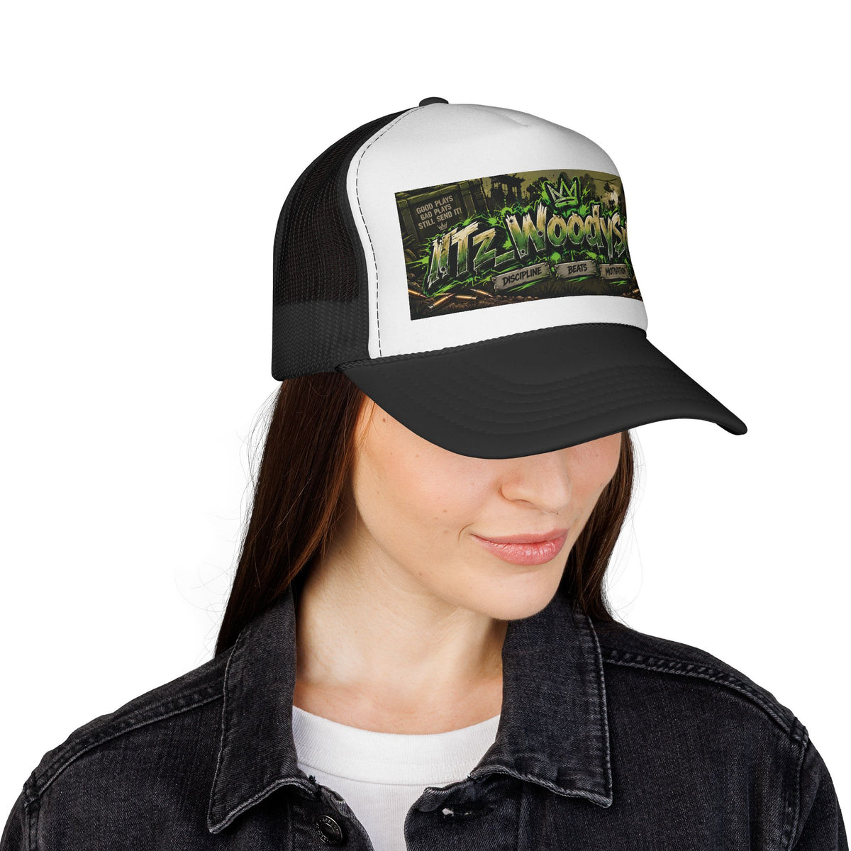 Urban Graffiti Trucker Hat — "Lil WoodySnR" Streetwear Mesh Cap