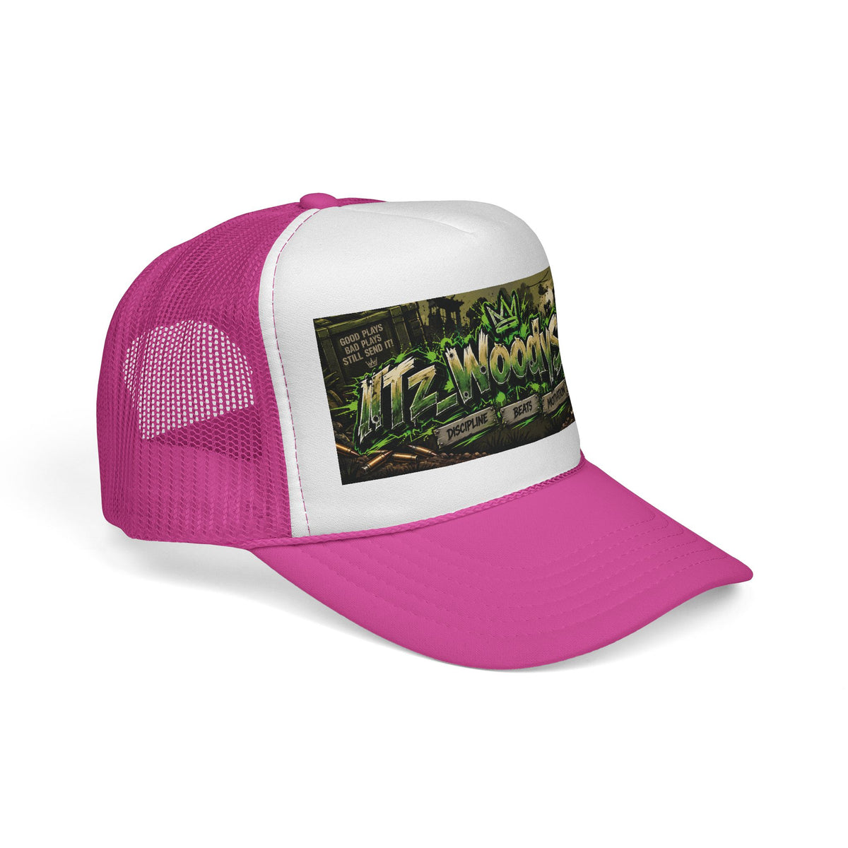 Urban Graffiti Trucker Hat — "Lil WoodySnR" Streetwear Mesh Cap