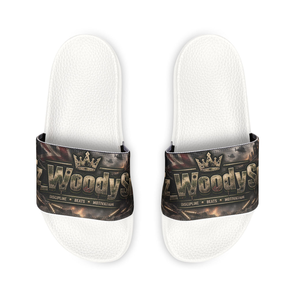 Slide Sandals — Vintage Military Emblem Strap Slides