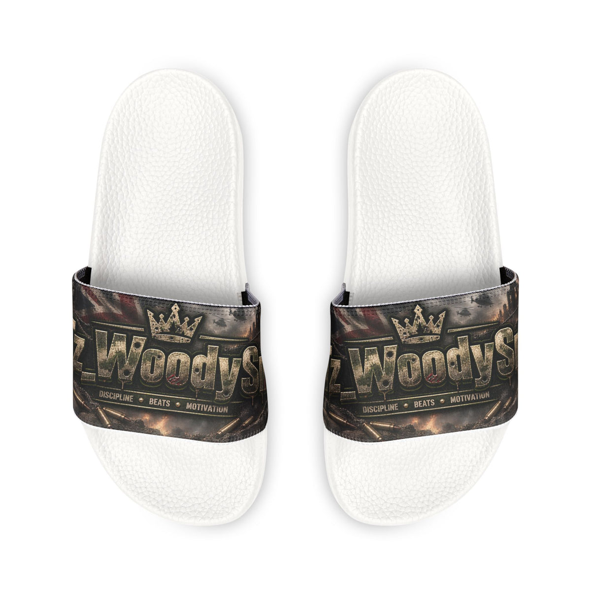 Slide Sandals — Vintage Military Emblem Strap Slides