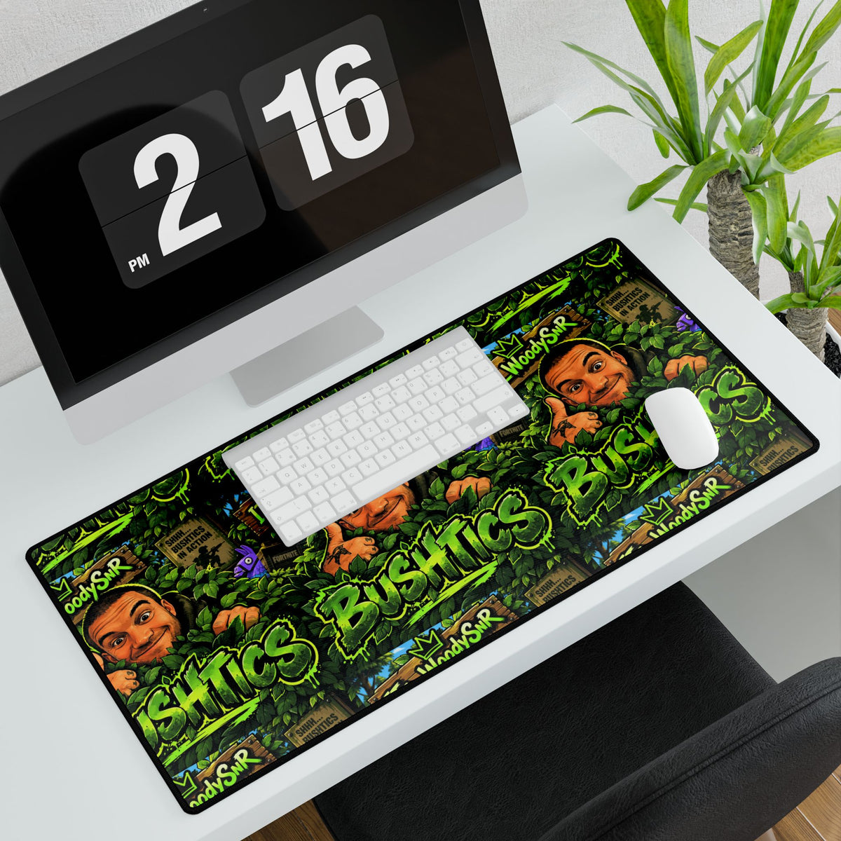 Gaming Desk Mat — 'Bushitcs' Streamer Logo Mousepad