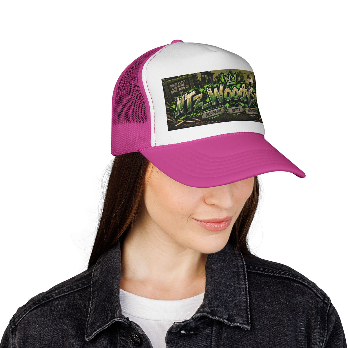 Urban Graffiti Trucker Hat — "Lil WoodySnR" Streetwear Mesh Cap