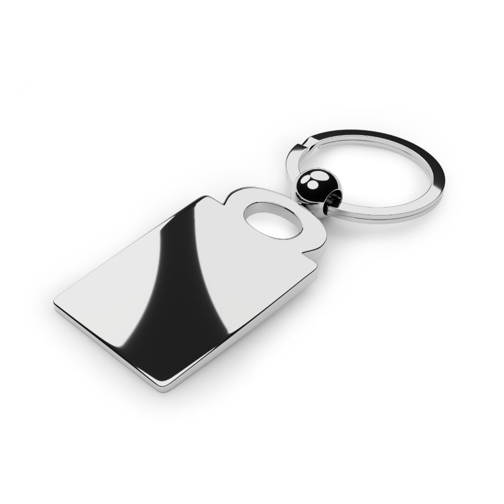 BushTics Rectangle Photo Keyring — Personalized Gamer Logo Metal Keychain